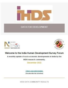 India Human Development Survey Forum, December 2022