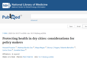 Protecting health in dry cities: considerations for policy makers