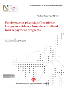 Persistence in physicians’ locations: Long-run evidence from decentralised loan repayment programs