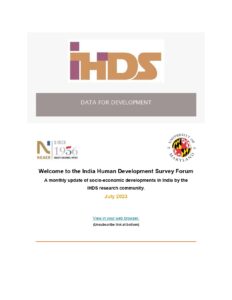 India Human Development Survey Forum: July 2023