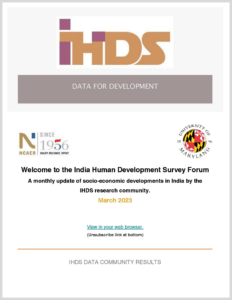 India Human Development Survey Forum, March 2023