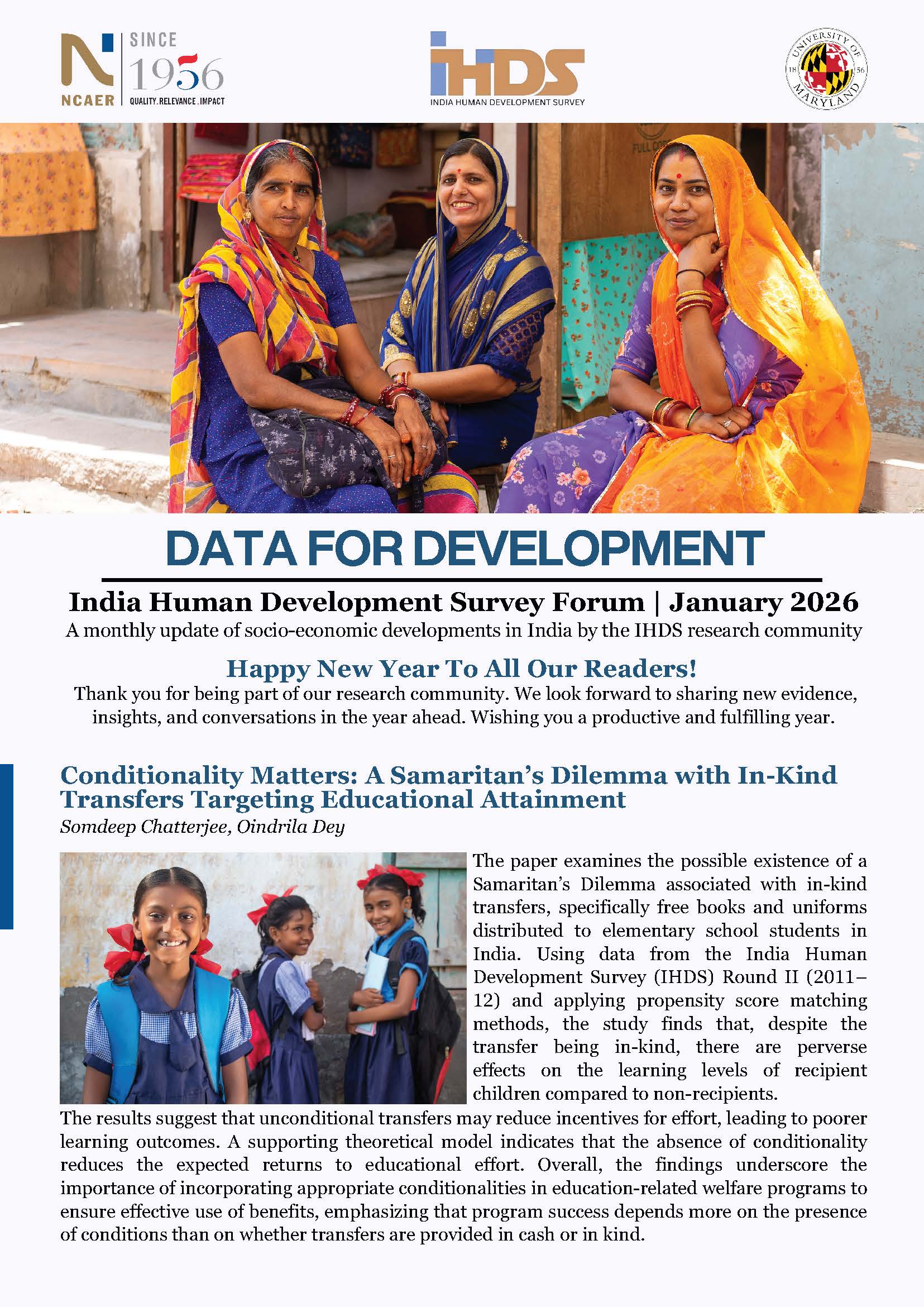 India Human Development Survey: January 2026