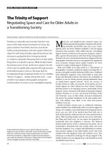 The Trinity of Support: Negotiating Space and Care for Older Adults in a Transitioning Society