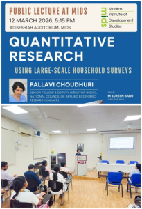 Dr Pallavi Choudhuri delivered a Public Lecture at the National Workshop on Quantitative Methods in Social Science Research
